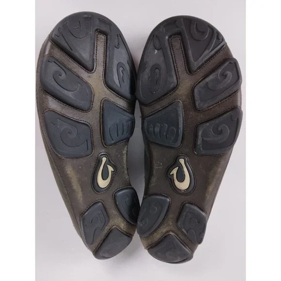 Olukai Moloa Dark Brown Leather Slip On Shoe Mens Size US 9 EUR 42 - Picture 9 of 9